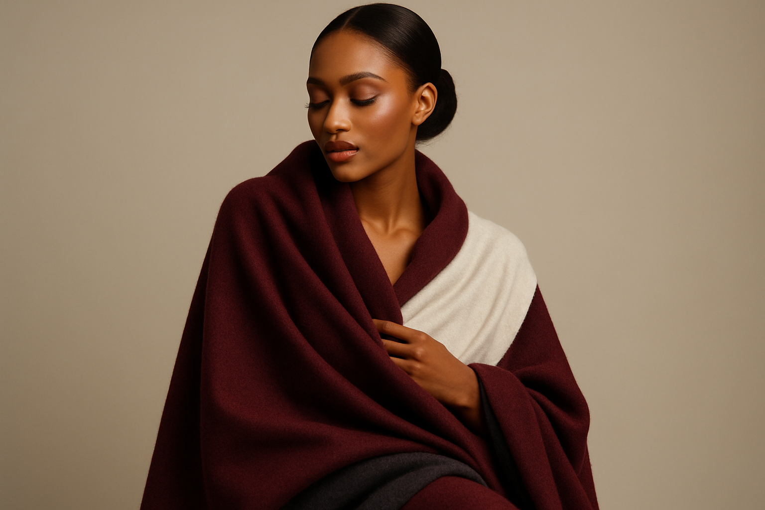 elegant, luxury, and premium blanket over american model