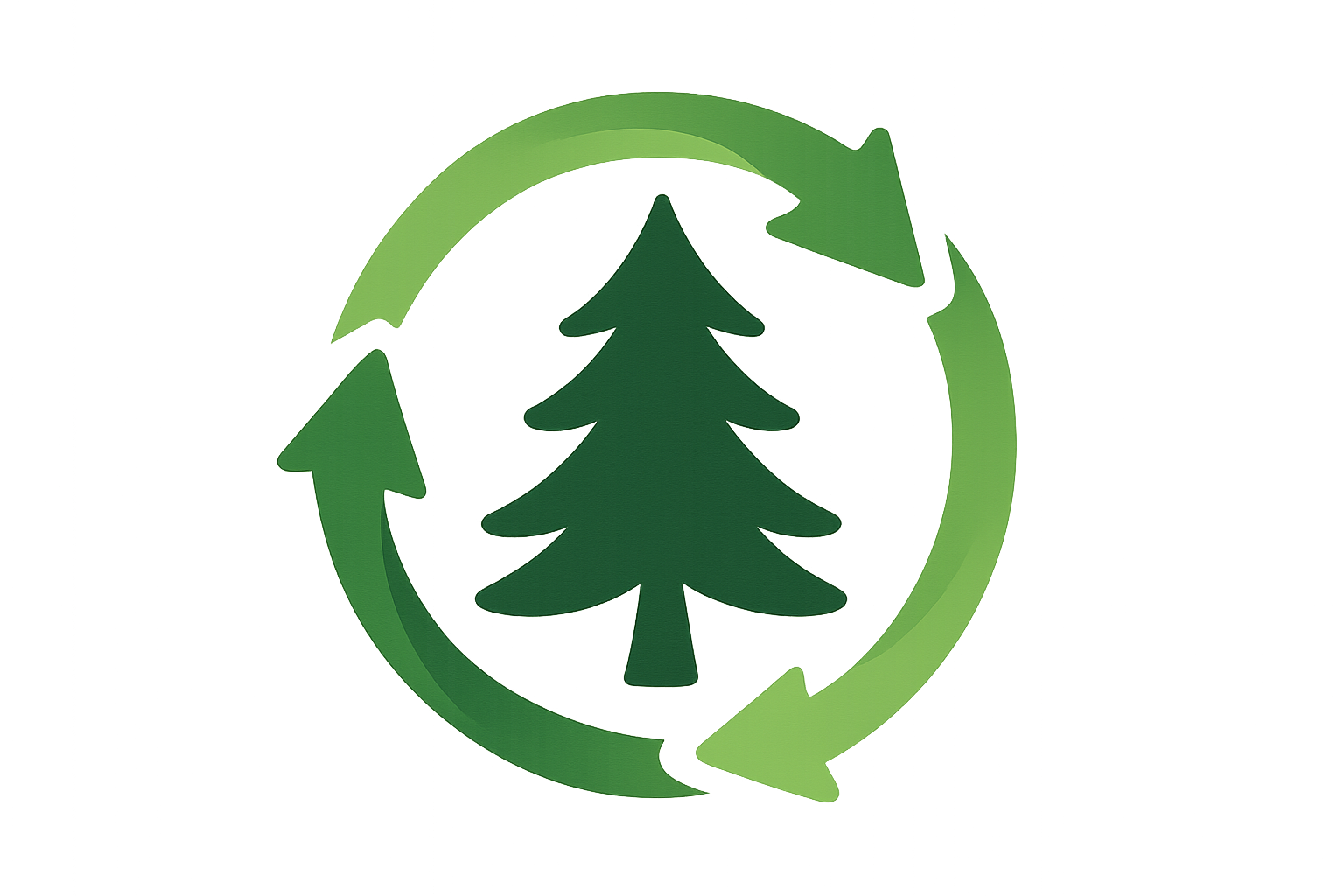 icon of an evergreen symbol of recycling for a healthy look feel